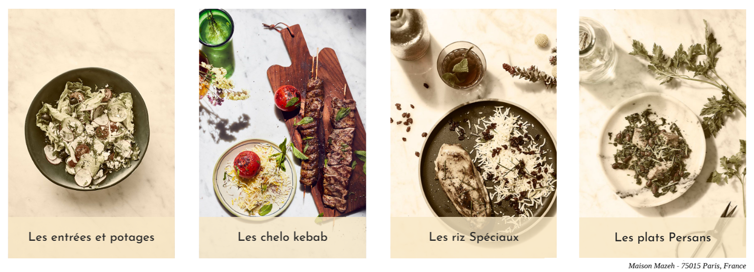 La table persane : les entrées et potages, les chelo kebab, les riz spéciaux et les plats persans — Maison Mazeih, Paris