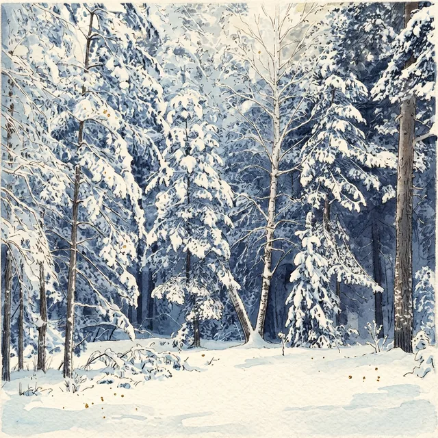 Forêt sous la neige